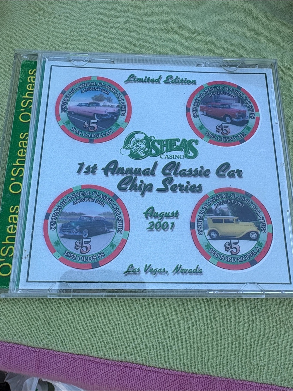 O'Sheas Casino Limited Edition Green Classic Car Chip Set - August 2001